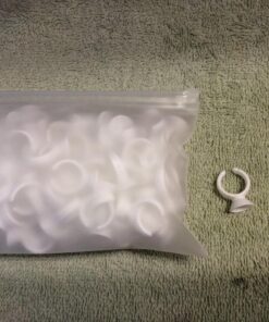 100PCS Disposable Plastic Nail Art Tattoo Glue Rings Holder Eyelash Extension Rings Adhesive Pigment Holders Finger Hand Beauty Tools (White) 100 Count (Pack of 1) White 38 81wiAyt4UQL