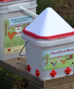 RentACoop 2 Gallon Chicken BPA-Free Plastic Bucket Waterer Set with 4 Horizontal Nipples - Corner Placement 25 81wiZiboDNL