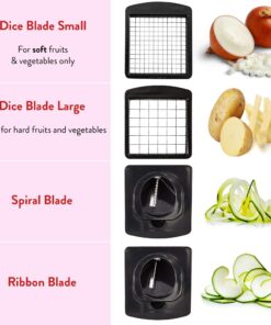 Alternative view of Fullstar Vegetable Chopper - Spiralizer Vegetable Slicer - Onion Chopper with Container - Pro Food Chopper - Slicer Dicer Cutter - (4 in 1, White) 4 in 1