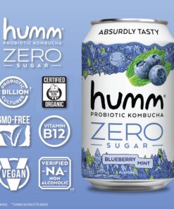 Alternative view of Humm Probiotic Kombucha Zero Sugar Variety Pack - No Refrigeration Needed, Keto Friendly, Organic, Vegan, Gluten Free - 12oz Cans (16 Pack)