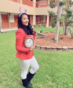 Skeleteen Jumbo Gold Clock Necklace - White Rabbit Clock, Hip Hop Rapper Clock - 1 Piece 31 81wmdjQRhnL