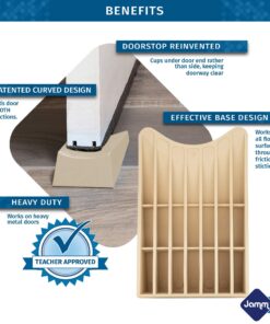 Jamm Door Stopper | Door Stop Wedge Holds Doors Open in Both Directions | Premium Non Rubber Non Slip Hardware | Standard Size | Honey Beige - 1 Pack 14 81wn6IOPRiL