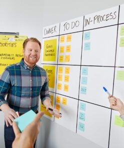 Post-it Dry Erase Whiteboard Film Surface for Walls, Doors, Tables, Chalkboards, Whiteboards, and More, Removable, Stain-Proof, Easy Installation, 8 ft x 4 ft Roll (DEF8X4), Model Number: DEF8x4 Unit 22 81wnvqPA2TL