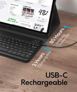 CHESONA iPad Pro 12.9 inch 2022 Case with Keyboard, Keyboard (for 12.9-inch iPad Pro - 6th Generation, 5th/4th/3rd Generation) - Wireless Detachable - with Pencil Holder for 2022 iPad Pro 12.9 Black 35 81wqZGaks4L