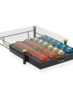 DecoBrothers Crystal Tempered Glass Vertuo Pod Holder Drawer, 24 Large or 48 Small Nespresso Capsule Organizer 48 pcs Capacity Black 28 81wt8p8aklL