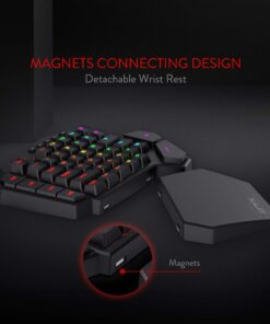 Redragon K585 DITI One-Handed RGB Mechanical Gaming Keyboard, 42 Keys Type-C Professional Gaming Keypad w/Upgraded Hot-Swappable Socket, 7 Onboard Macro Keys & Detachable Wrist Rest Blue Switch Black 32 81wts4YSqyL