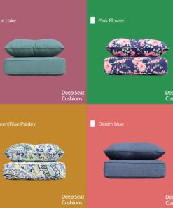 BOSSIMA Indoor/Outdoor Deep Seat Chair Cushion Set,Spring/Summer Seasonal Replacement Cushions Blue Lake 10 81wu1J3ET0L