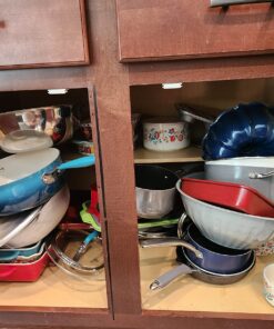 Rev-A-Shelf 2-Tier Kitchen Cabinet Pull Out 21" Cabinet Organizer for Pots, Pans, and Lid Cookware, Adjustable Heavy Duty Wire, Chrome, 5CW2-2122-CR 21 in. 41 81wu7Ve5kRL