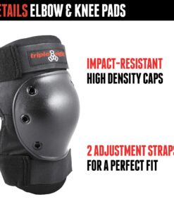 Triple Eight Saver Series Pad Set with Kneesavers, Elbowsavers and Wristsavers Black Large 21 81ww4awD69L