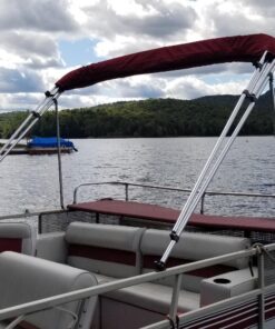 MSC 3 Bow 4 Bow Bimini Top Boat Cover with Rear Support Pole and Storage Boot (Burgundy, 4 Bow 8'L x 54" H x 91"-96" W) 4 Bow 8'L x 54"H x 91"-96"W Burgundy 21 81wxyjUB8fL