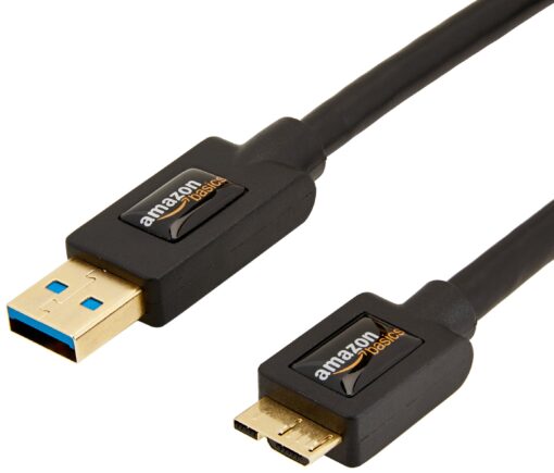 Amazon Basics Micro USB to USB-A 3.0 Charger Cable, 4.8Gbps High-Speed with Gold-Plated Plugs, 3 Foot, Black 3 Feet 1-Pack