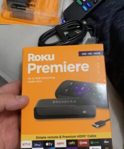 Roku Premiere | HD/4K/HDR Streaming Media Player, Simple Remote and Premium HDMI Cable, Black 49 81wyJpg99QL