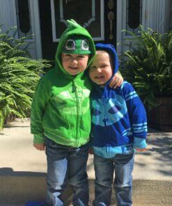 PJ Masks Boys' Toddler Gekko and Catboy Hoodie 4T Green Long Sleeve 9 81wz7XIZ85L