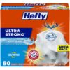 Hefty Ultra Strong Tall Kitchen Trash Bags, Clean Burst Scent, 13 Gallon, 80 Count 27 81wzIBepES