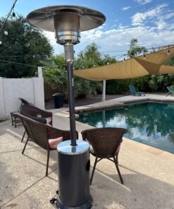 EAST OAK 50,000 BTU Patio Heater with Sand Box, Table Design, Double-Layer Stainless Steel Burner, Wheels, Triple Protection System, Outdoor Heater for Home and Residential, 2023 Upgrade, Black 52 81wzWBKvDML