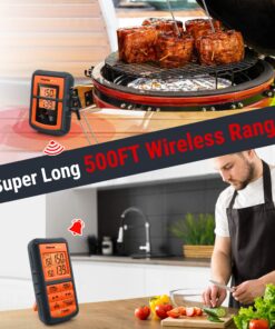 Alternative view of ThermoPro TP08 500FT Wireless Meat Thermometer for Grilling Smoker BBQ Grill Oven Thermometer with Dual Probe Kitchen Cooking Food Thermometer