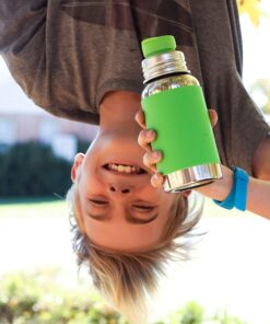 Pura 18 oz / 550 ml Stainless Steel Kids Sport Bottle with Silicone Sport Flip Cap & Sleeve (Plastic Free, Nontoxic Certified, BPA Free) (Aqua Blue) 17 81x jteNG0L