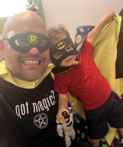 Rubie's Super Hero Cape Set Officially licensed DC Comics Assortment 4 Capes, 3 Masks, and 1 Chest Piece, Black, Yellow and Red,One Size (Amazon Exclusive) Boys 18 81x09isAnNL