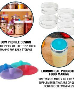 Masontops Pickle Pipes - Airlock Fermentation Lids - Fermentation Kit for Small Mouth Mason Jar Sauerkraut & Pickle Kit - Fermentation Jar Not Included Small Mouth 4PK 14 81x12YNua5L