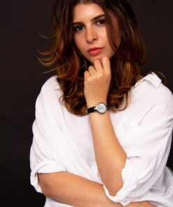 Burgi Diamond Accented Flower Dial Watch - 4 Diamond Hour Markers On Genuine Leather Strap - BUR128 Silver & Brown 12 81x3bS0WZ1L