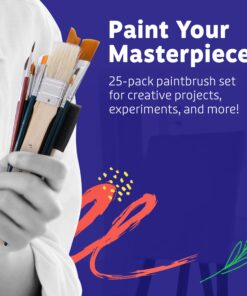 Alternative view of Artlicious Paint Brushes - Acrylic Paint Set and Detail Paint Brushes for Kids - Use with Craft, Watercolor, Oil, Gouache Paints, Face Art, Washable Paints, Miniature Detailing and Rock Painting 25 Pack