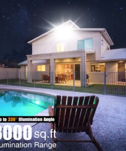 LED Flood Light Outdoor, STASUN 300W 27000lm Outdoor Area Lighting, IP66 Waterproof Exterior Floodlight Commercial Security Light, 5000K Daylight White, 3 Adjustable Heads for Yard, Street,Parking Lot 19 81x6oAnM42L