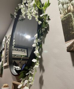 4Pcs 6.6Ft/Piece Artificial Flowers Silk Wisteria Garland-Dearhouse Artificial Wisteria Vine Rattan Silk Hanging Flower for Home Garden Outdoor Ceremony Wedding Arch Floral Decor (White) White 42 81x7FIIOREL