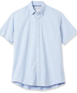 Amazon Essentials Men's Regular-Fit Short-Sleeve Pocket Oxford Shirt XX-Large Blue 17 81x89ZpvAzL