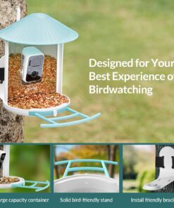NETVUE Birdfy AI - Smart Bird Feeder with Camera + Solar Panel, Free AI Forever, Auto Capture & Identify 6000+ Bird Species, Bird Videos for Birdwatching, Ideal Gift for Bird Lover Solar Blue 30 81x9T8EqkJL 6