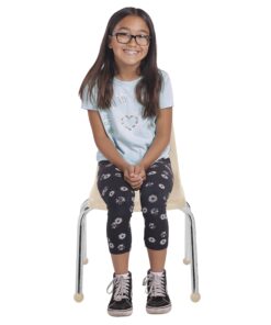 Factory Direct Partners 10363-SD 14" School Stack Chair, Stacking Student Seat with Chromed Steel Legs and Ball Glides for in-Home Learning or Classroom - Sand (6-Pack) 14 inch 15 81x9bI5CtzL