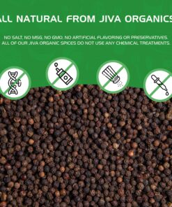Jiva Organics Black Peppercorns Whole 7 Ounce Bag | Non-GMO, Steam Sterilized, Whole Black Pepper For Grinder Refill 7 Ounce (Pack of 1) 18 81xAH02WtiL