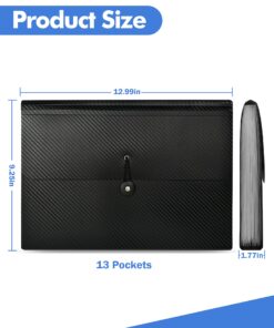 Cesil Expanding File Folders, Accordian File Organizer 13 Pockets Accordion File Holder with Elastic Buckles Closure, A4 Paper Document Organizer for Home School Office 9 81xC4 mu7XS