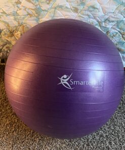 SmarterLife Workout Exercise Ball for Fitness, Yoga, Balance, Stability, or Birthing, Great as Yoga Ball Chair for Office or Exercise Gym Equipment for Home, Premium Non-Slip Design Purple 65 cm 29 81xF4BOapQL