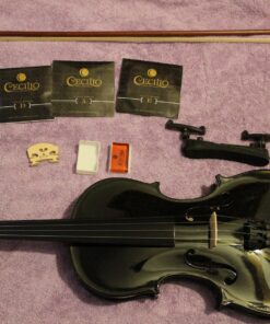 Mendini By Cecilio Violin For Beginners, Kids & Adults - Beginner Kit For Student w/Hard Case, Rosin, Bow - Starter Violins, Wooden Stringed Musical Instruments 4/4 MV Black 34 81xF9Zf159L