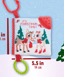 KIDS PREFERRED Rudolph The Red-Nosed Reindeer On The Go Teether Book, Soft Crinkle, Mirror, Christmas Holiday Toy, Boys & Girls 0 and up, 5 Inches 16 81xFpoDZctL