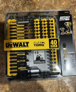 DEWALT Screwdriver Bit Set, Impact Ready, FlexTorq, 40-Piece (DWA2T40IR) 40-Piece Impact Ready Set 49 81xG5uHa6pL