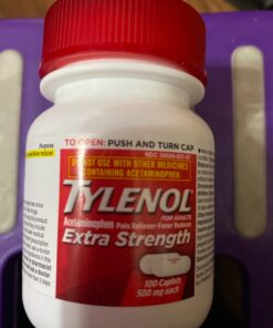 Tylenol Extra Strength Pain Reliever and Fever Reducer Caplets, 500 mg Acetaminophen Pain Relief Pills for Headache, Backache, Toothache & Minor Arthritis Pain Relief; 100 ct.; Pack of 1 100 Count (Pack of 1) 58 81xHvKLzqoL