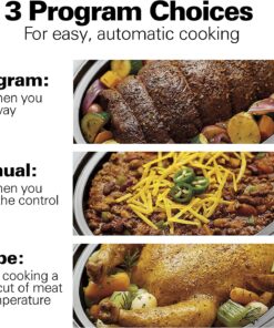 Portable 6 Quart Set & Forget Digital Programmable Slow Cooker with Lid Lock, Dishwasher Safe Crock & Lid, Temperature Probe, Stainless Steel 10 81xK7F3LtXL