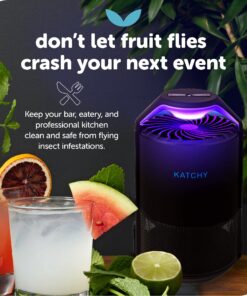 Katchy Automatic Indoor Insect Trap - Self-Activating Killer for Mosquitos, Gnats, Moths, Fruit Flies - Non-Zapper Traps for Inside Your Home - Catch Insects with Suction, Bug Light & Sticky Glue Black 23 81xKo70HISL 1
