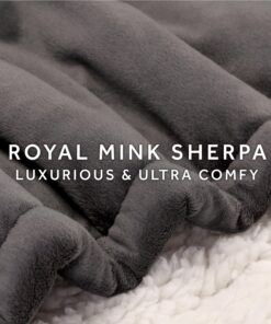 Sunbeam Royal Mink Sherpa Night Fog Heated Personal Throw / Blanket, Cozy-Warm, Adjustable Heat Settings 20 81xLVo8hgL