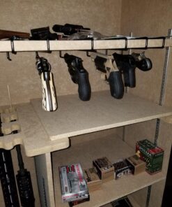 Safety Storage Easy Use Gun Hanger - Made in USA - Original Handmade Pistol Hangers for Gun Safe Organization - for Handguns Over .22 Caliber 6 Pack 35 81xNDMuFsSL