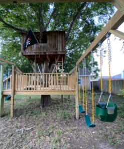 Jungle Gym Kingdom Swings for Outdoor Swing Set - Pack of 2 Swing Seat Replacement Kits with Heavy Duty Chains - Backyard Swingset Playground Accessories for Kids (Green) Green, 2 Pack Standard 37 81xNZFtkFXL