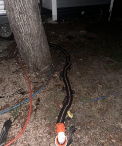 Camco RhinoFLEX 20’ Camper/RV Sewer Hose Kit | Clear Elbow w/ Removable 4-in-1 Adapter & Pre-Attached Swivel Bayonet and Lug Fittings | Sections Compress for RV Storage and Organization (39742) ,Brown 20ft Sewer Hose Kit Frustration-Free Packaging 37 81xO3AQRLdL