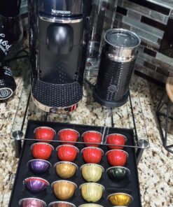 DecoBrothers Crystal Tempered Glass Vertuo Pod Holder Drawer, 24 Large or 48 Small Nespresso Capsule Organizer 48 pcs Capacity Black 41 81xOqGc4Y5L