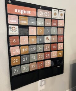 The Ultimate Classroom Calendar Pocket Chart for Kids - Simplified Calendar with Educational Cards for Easy Learning - Fun Boho Classroom/Teacher Must Have Supplies That Fits Nicely w/Any School Decor Calendar for Kids 35 81xPwJeJIZL