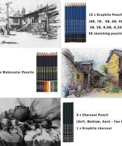 Sketch Pencils For Drawing,41 Piece Drawing Pencils,Colored Pencils Art Set with Drawing Tool in Pop Up Zipper Case, for Beginners, Kids or Any Aspiring Artist 10 81xQFarzPXL