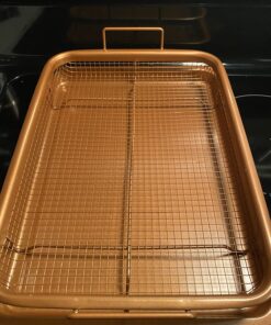 Copper Chef, 2-Piece Non-Stick Bakeware Set for Oven with Crisper Pan and Cookie Sheet, 13 x 9-Inch, N5O4RBL, Copper 44 81xShQJJwKL