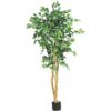 Nearly Natural 5208 Ficus Artificial Tree with Curved Trunk, 5-Feet, Green 60 in Trees