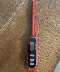 Lonicera Instant Read Digital Meat Thermometer for Food, Bread Baking, Water and Liquid. Waterproof and Long Probe with Meat Temp Guide for Cooking, Display with Backlit (Red) 18 81xVEq95EsL