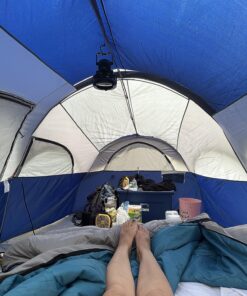 CAMPROS CP Tent 8 Person Camping Tents, Weather Resistant Family Tent, 5 Large Mesh Windows, Double Layer, Divided Curtain for Separated Room, Portable with Carry Bag Blue 40 81xW4dFlfL